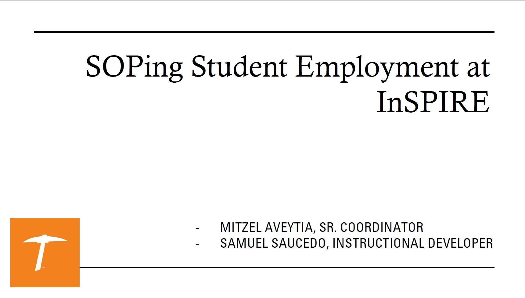 SOPing Student Employment at InSPIRE